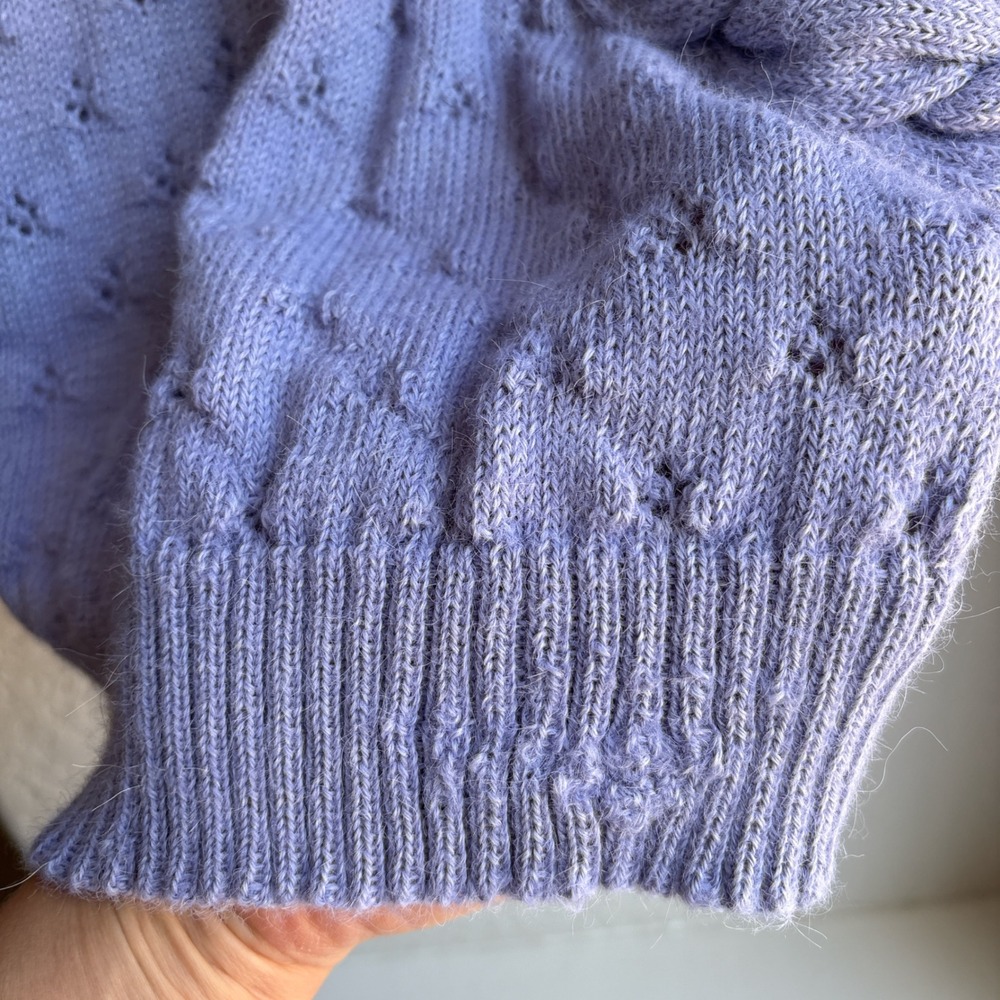Peruvian Connection 100% Alpaca Womens M Purple Surplice Braided Knit Sweater - Picture 5 of 12